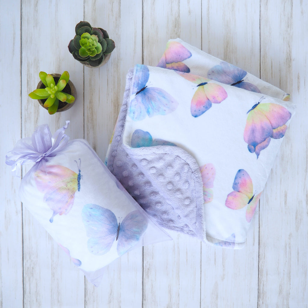 Honey Lemonade Baby & Toddler Minky Blanket - Butterfly