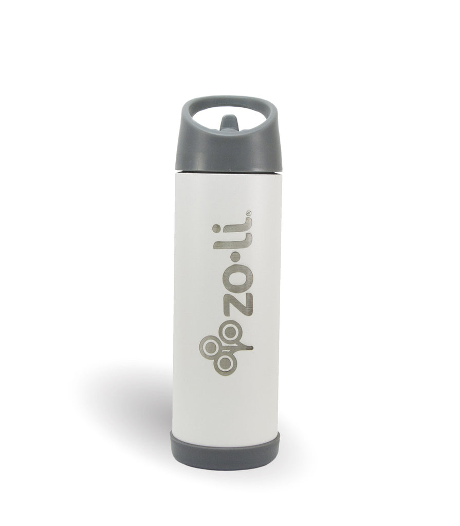 Zoli Pow Pip Vacuum Insulated Straw Bottle 16oz White