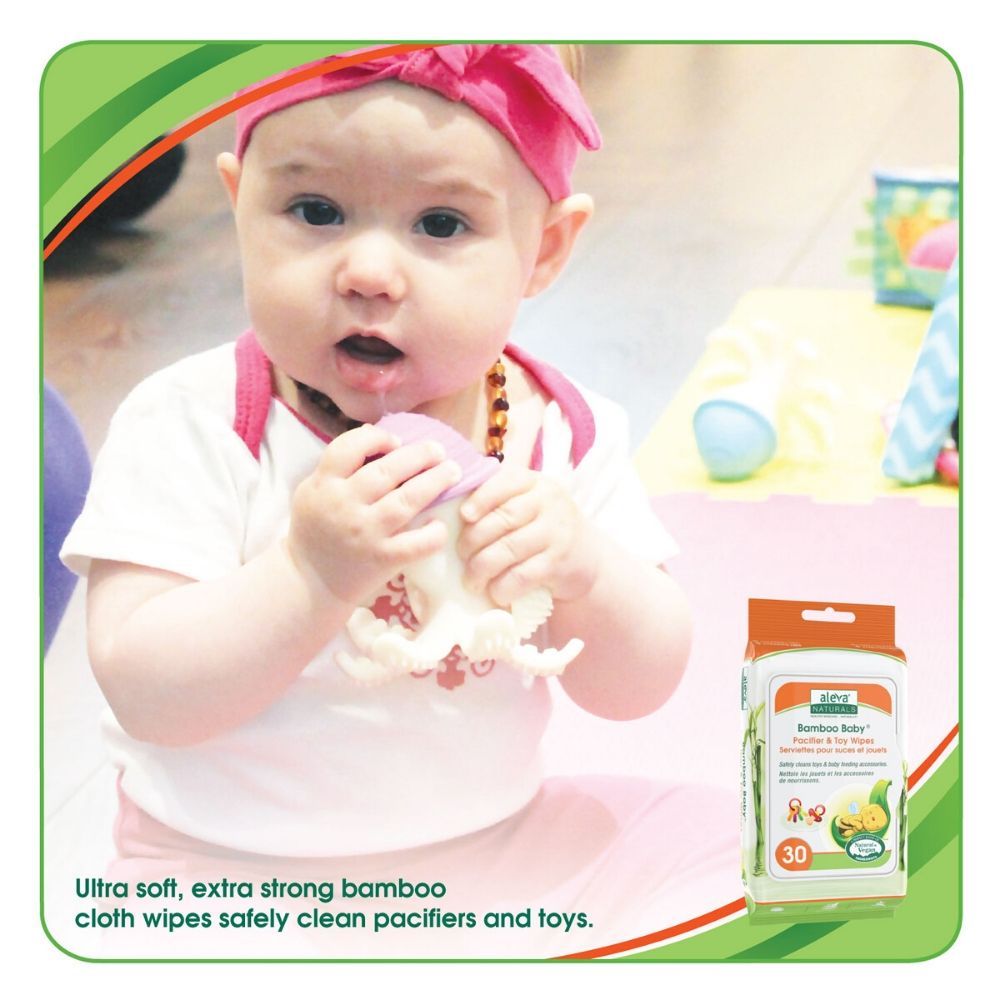 Aleva Bamboo Paci&Toy Wipes 30ct