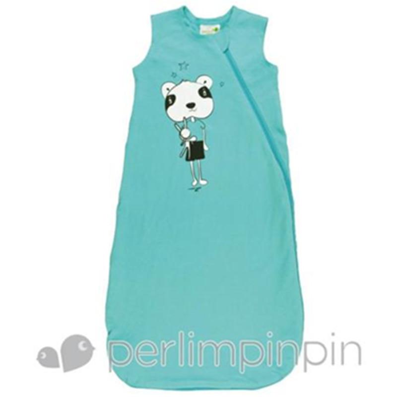 Perlim Pin Pin Sleepbag Cotton Interlock Aqua Panda - CanaBee Baby