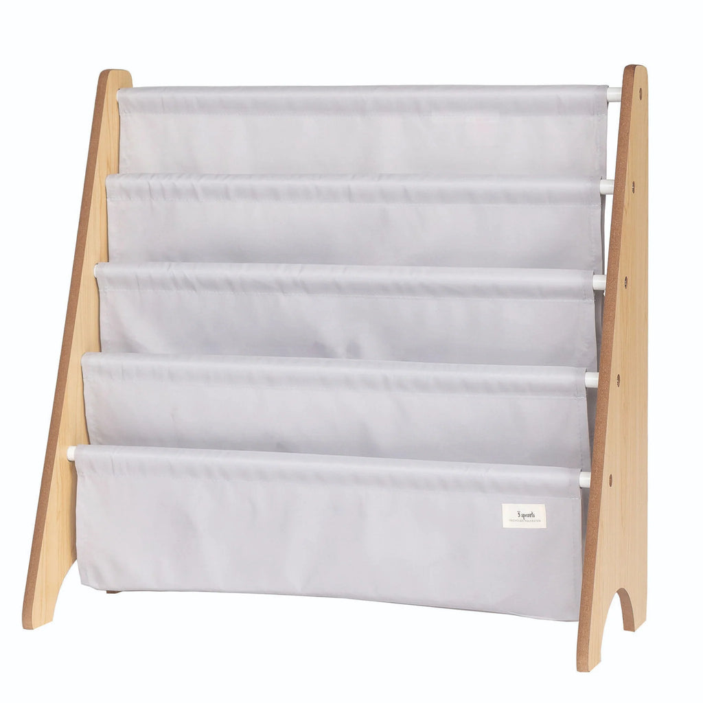 3 Sprouts Recycled Fabric Book Rack - Light Gray