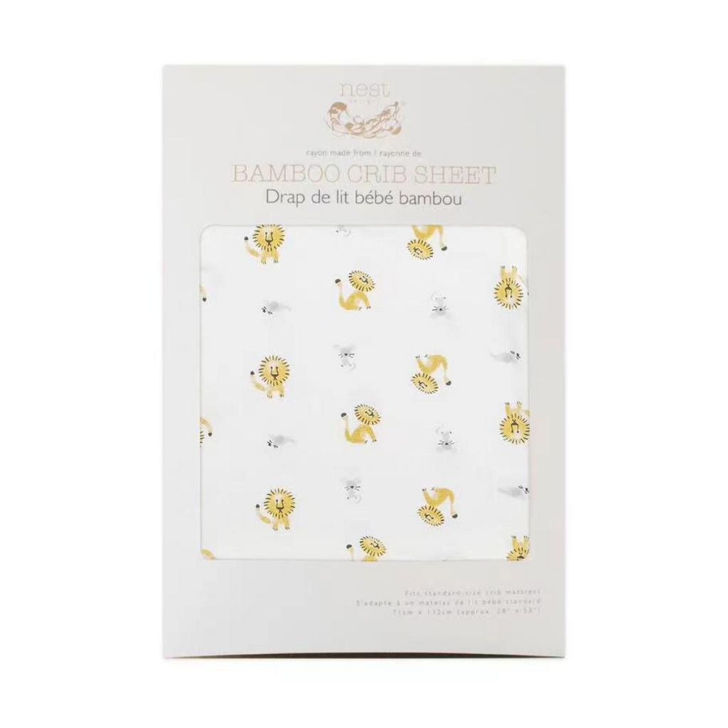 Nest Designs Fitted Bamboo Crib Sheet - Lion & Mouse