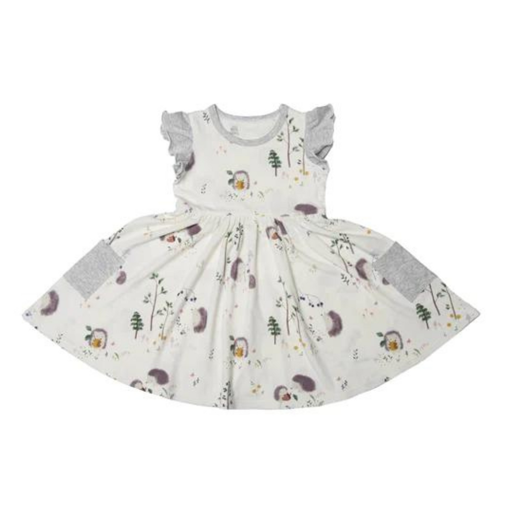 Loulou Lollipop Ruffle Pocket Dress - Hedgehogs