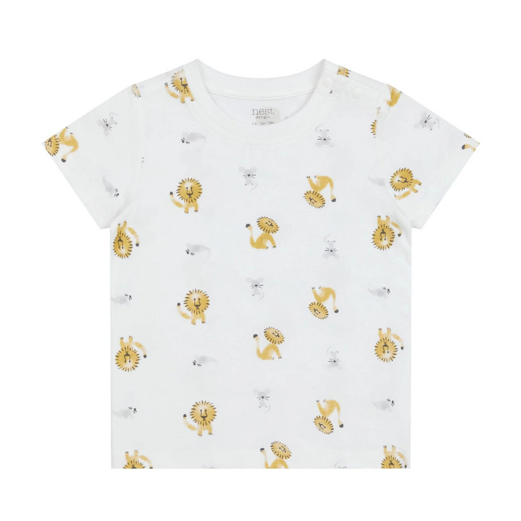 Nest Designs Bamboo Jersey Short Sleeve T-Shirt - The Lion and The Mouse