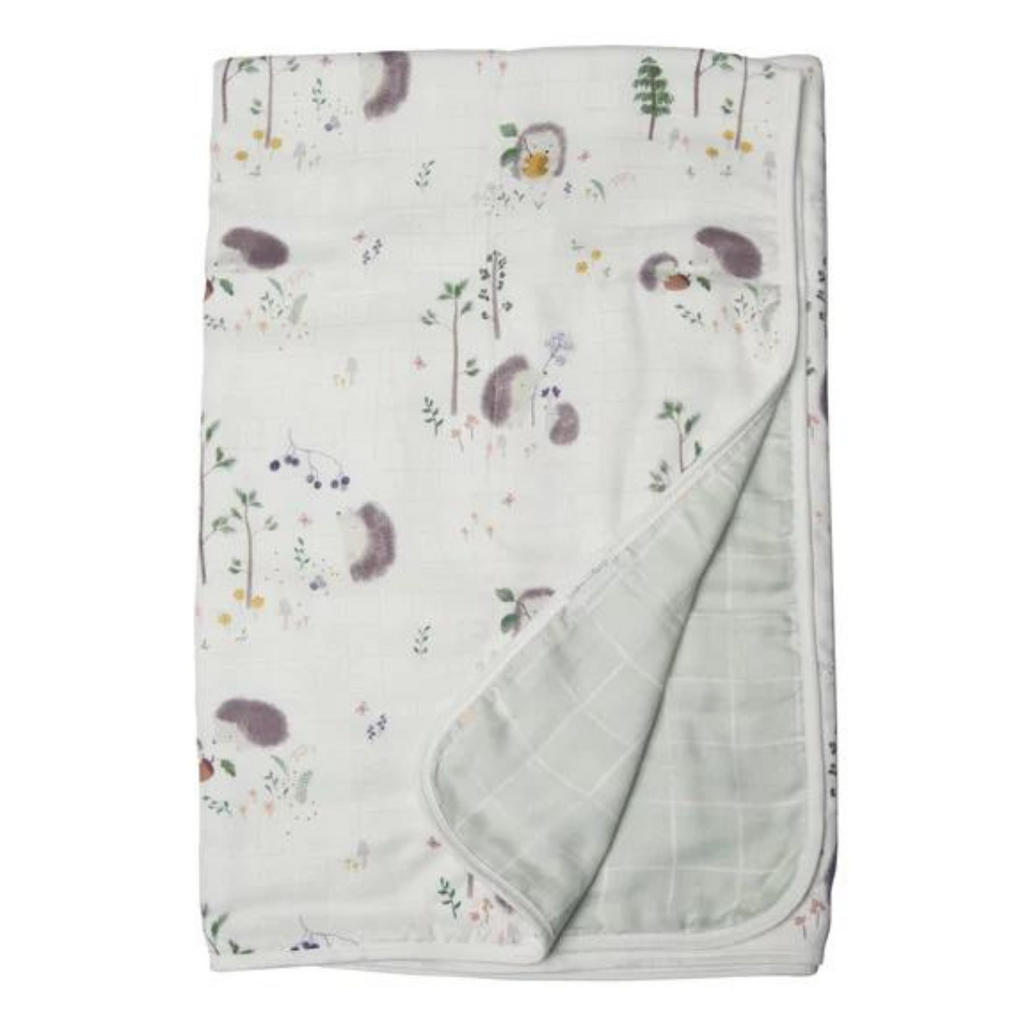 Loulou Lollipop Muslin Quilt Blanket - Hedgehogs