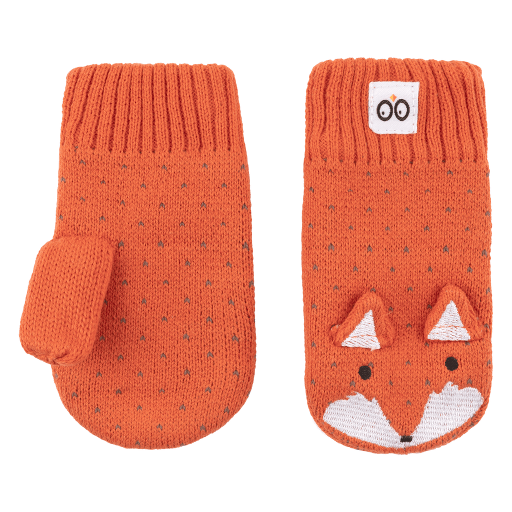 Zoocchini Baby/Toddler Knit Mittens - Finley the Fox