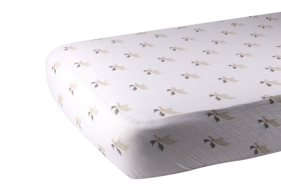 Newcastle Cotton Muslin Crib Sheet - Mister Moose (616)