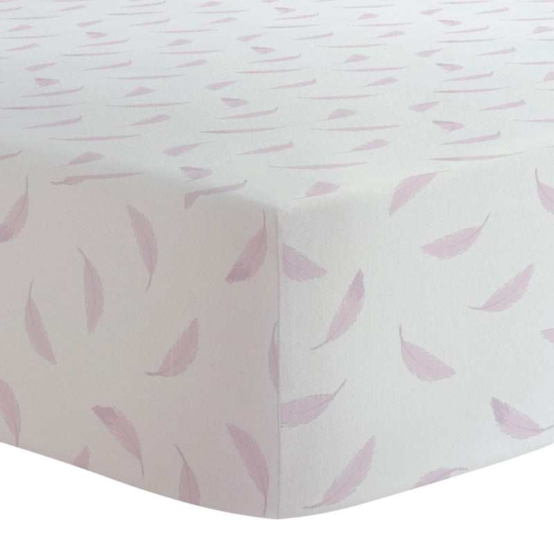[STYLE-064408631693] Kushies Crib Sheet Organic Jersey Pink Feathers (SO830P-820)