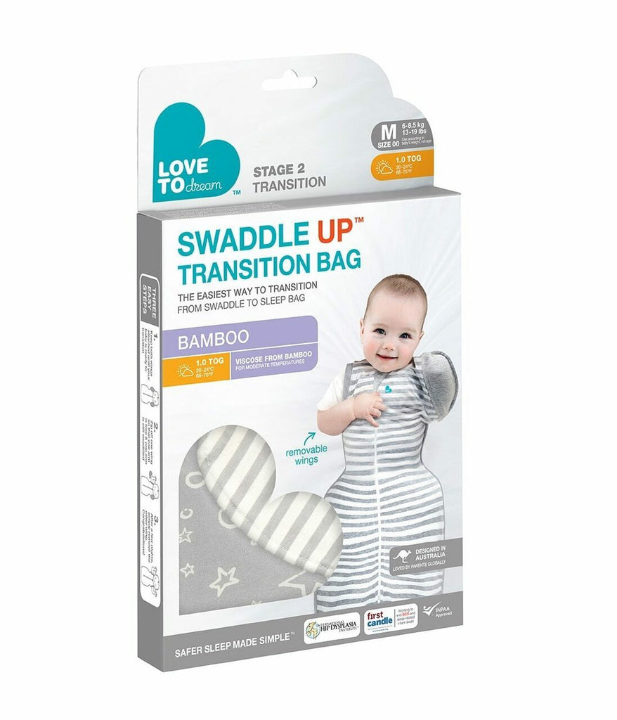 Love To Dream Swaddle UP Transition Bag Bamboo 1.0 TOG - Grey