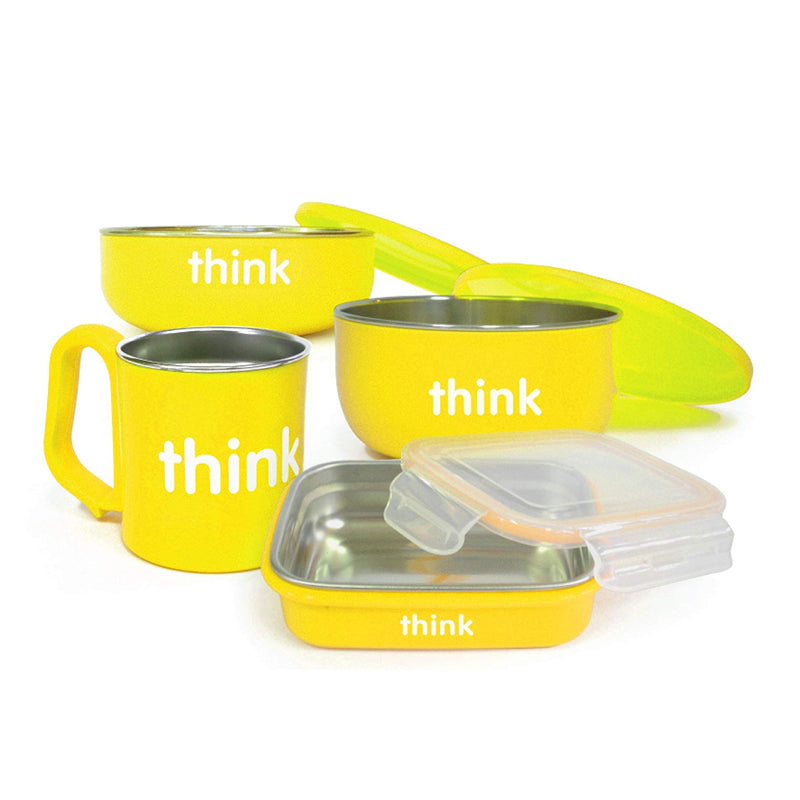 Thinkbaby Stainless Steel Complete Feeding Set - Yellow