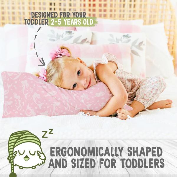 KeaBabies Toddler Pillow with Pillowcase - Mermaid (KB-TDPL-MER)