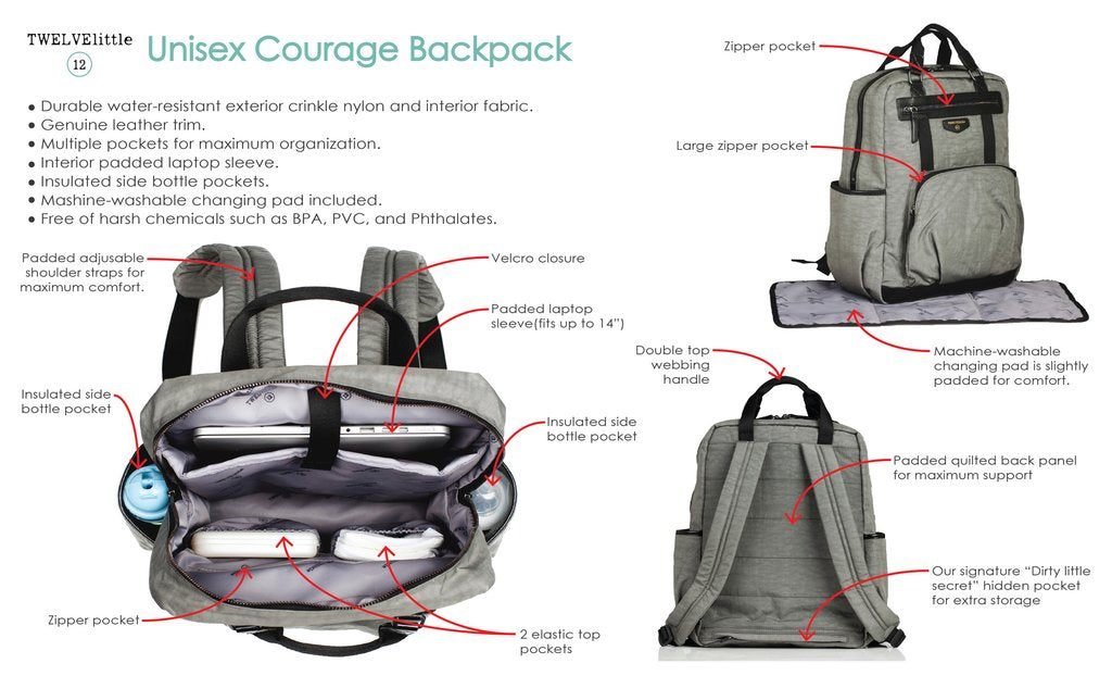 Twelve Little Unisex Courage Backpack - Olive