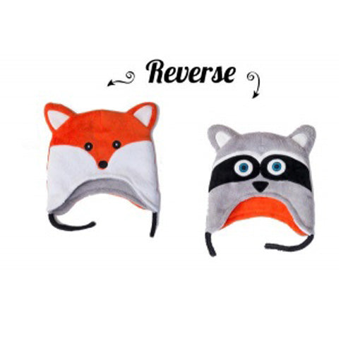 Flapjack Reversible Winter Hats Racoon/Fox Toddler