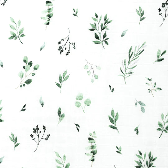 Lil North Co.Muslin Crib Sheet - Watercolour Foliage