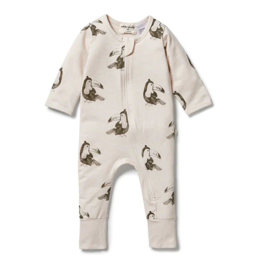 Wilson & Frenchy Organic Zipsuit with feet - Tommy Toucan