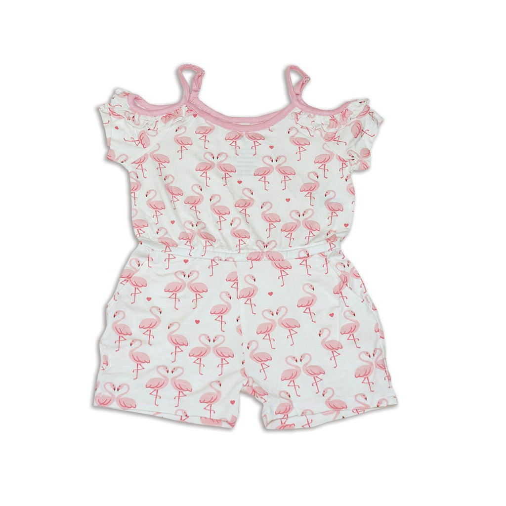 Silkberry Bamboo Cold Shoulder Coverall - Flamingo Love (WF4240)