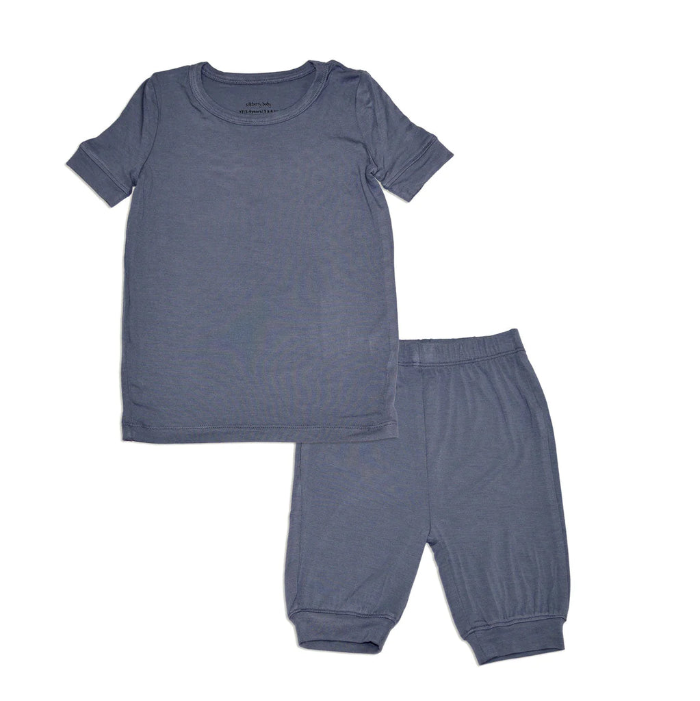 Bamboo Short Sleeve Top & Shorts Pajama Set - Flint
