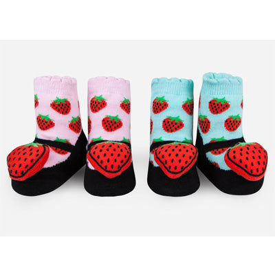 Waddle Rattle Socks 2 Pack - Strawberry
