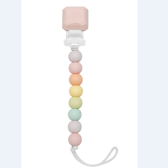 Loulou Lollipop Lolli Gem Pacifier Clip - Cotton Candy