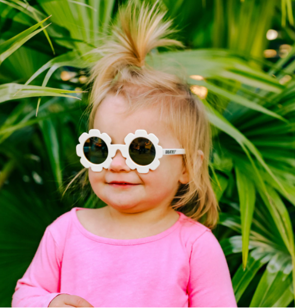 Babiators Sunglasses The Daisy White Flowers w/Gold Lens