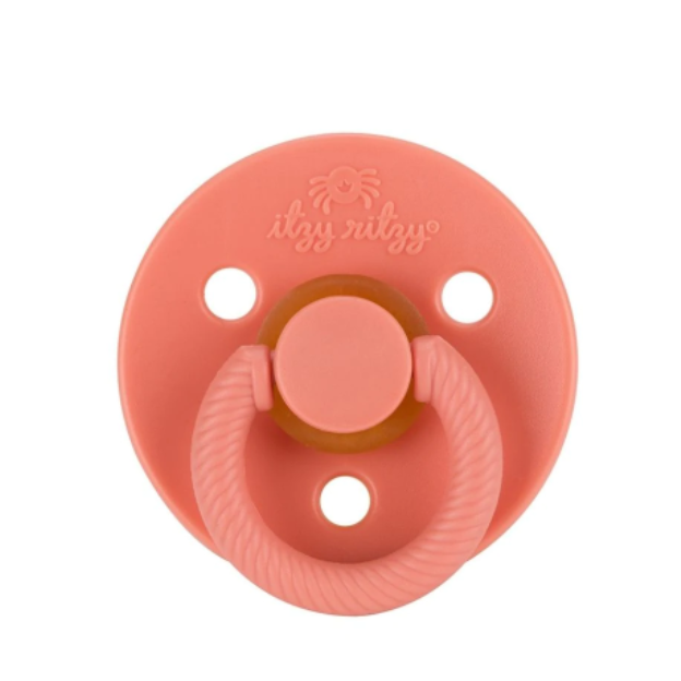 Itzy Soother Natural Rubber Pacifier 2pk - Apricot & Terracotta