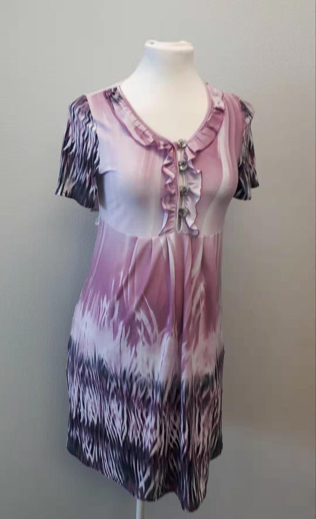 Sofi Co Ruffle Collar Short Sleeve Dress - Purple