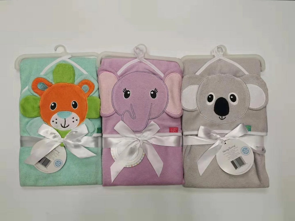 Honey Bunny Terry Cotton Hooded Towel Assortment 1pc BH29