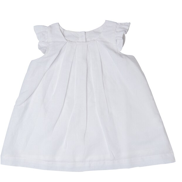 Beba Bean Box Pleat Linen Dress White
