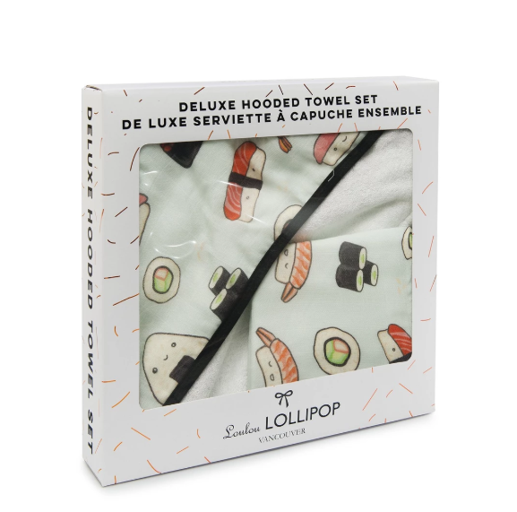 Loulou Lollipop Hooded Towel Set - Sushi