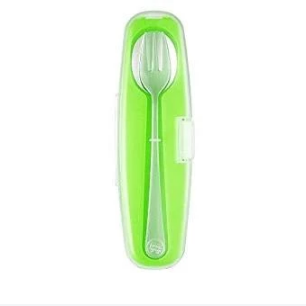 Innobaby Stainless Spoon & Fork Set Green