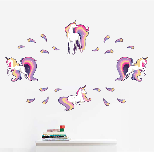 Oliver's Label Wall Art Name Decals Unicorn
