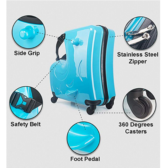 Aoweila Ride-on Luggage Case 20'' - Blue
