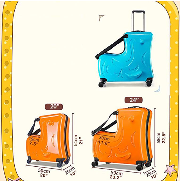 Aoweila Ride-on Luggage Case 24'' - Yellow