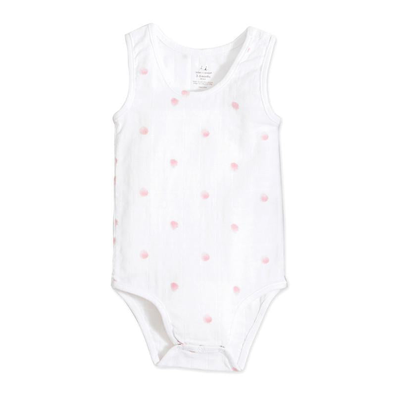 Aden Tank Top Body Suit - Rose Water Dot 0-3m - CanaBee Baby