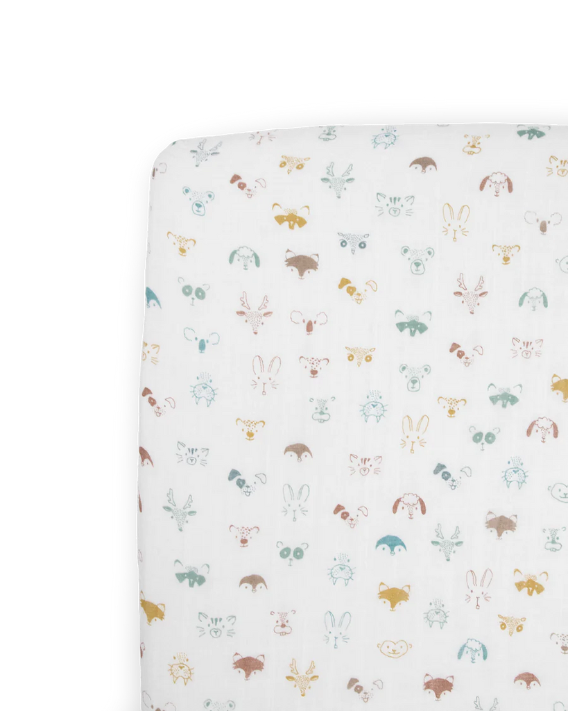 Little Unicorn Cotton Muslin Crib Sheet - Animal Crowd