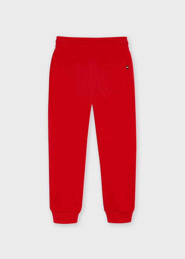 Mayoral Basic Cuffed Fleece Trousers - Red (725-18)