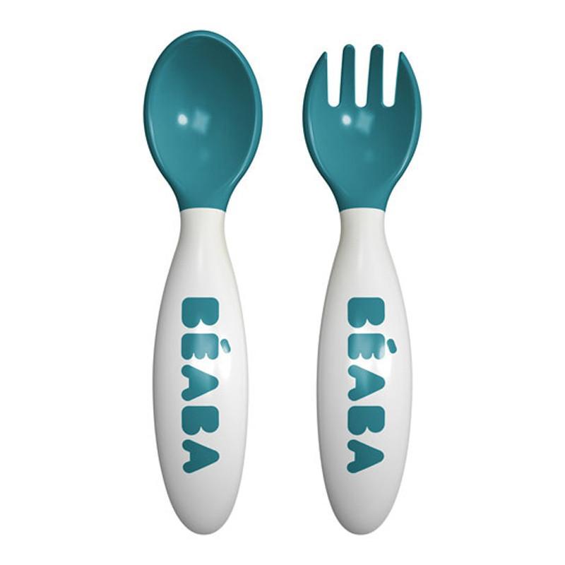 Beaba 2nd Stage Cutlery Set 2pk - Blue - CanaBee Baby