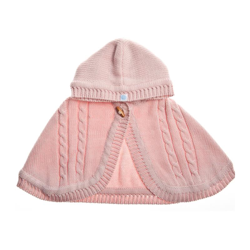 Beba Bean Knit Cape - Pink - CanaBee Baby