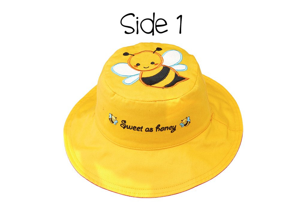 Flapjack Reversible Kids & Toddler Sun Hat - Bee/Ladybug