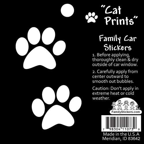 Family Car Stickers Black&White - Cat Prints