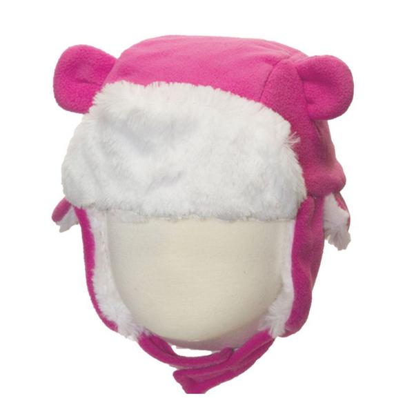 Calikids Fleece Bear Hat W1515 - Phlox Pink