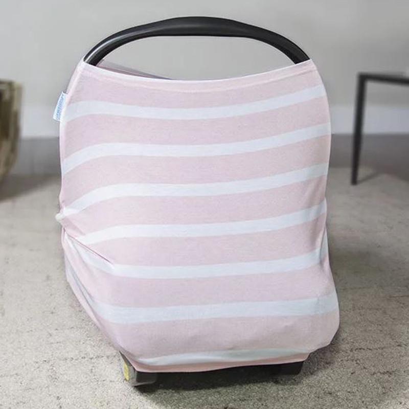 Carseat Canopy Stretch Cover - Pink stripes - CanaBee Baby