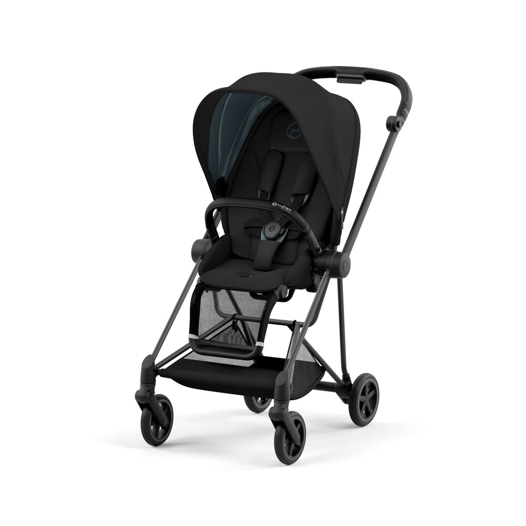 Cybex Mios3 - Matte Black Frame w/ Deep Black Seat + Carry Cot Bundle