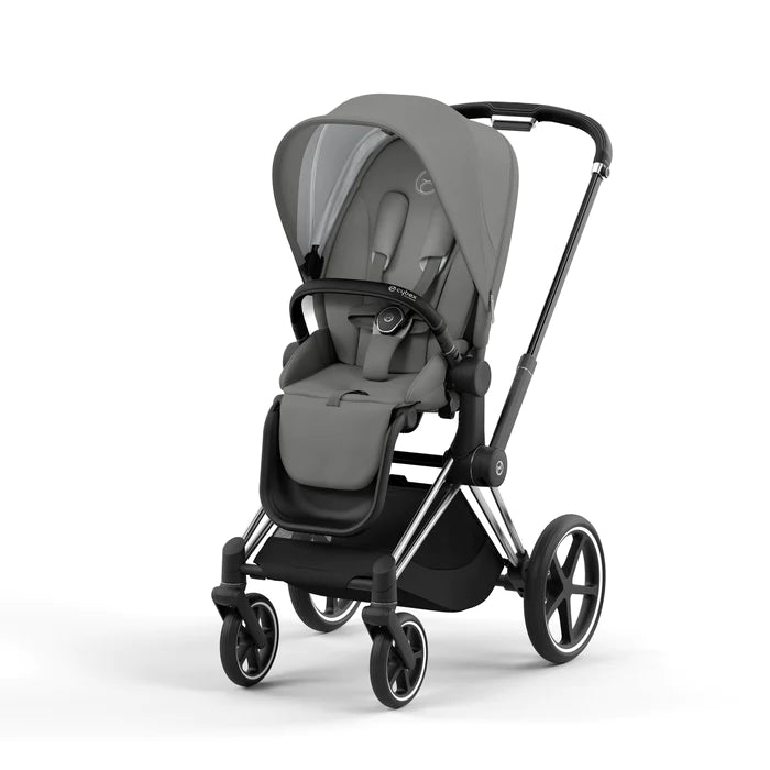 Cybex Priam4 Stroller - Chrome Frame with Soho Grey Seat (ONE BOX)