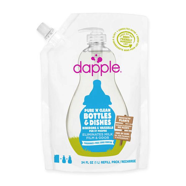 Dapple Pure N' Clean Bottle & Dish Liquid Refill Fragrance Free 34oz