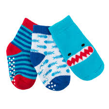 Zoocchini Buddy Baby Socks Set 3pc Shark 0-24M ZOO700