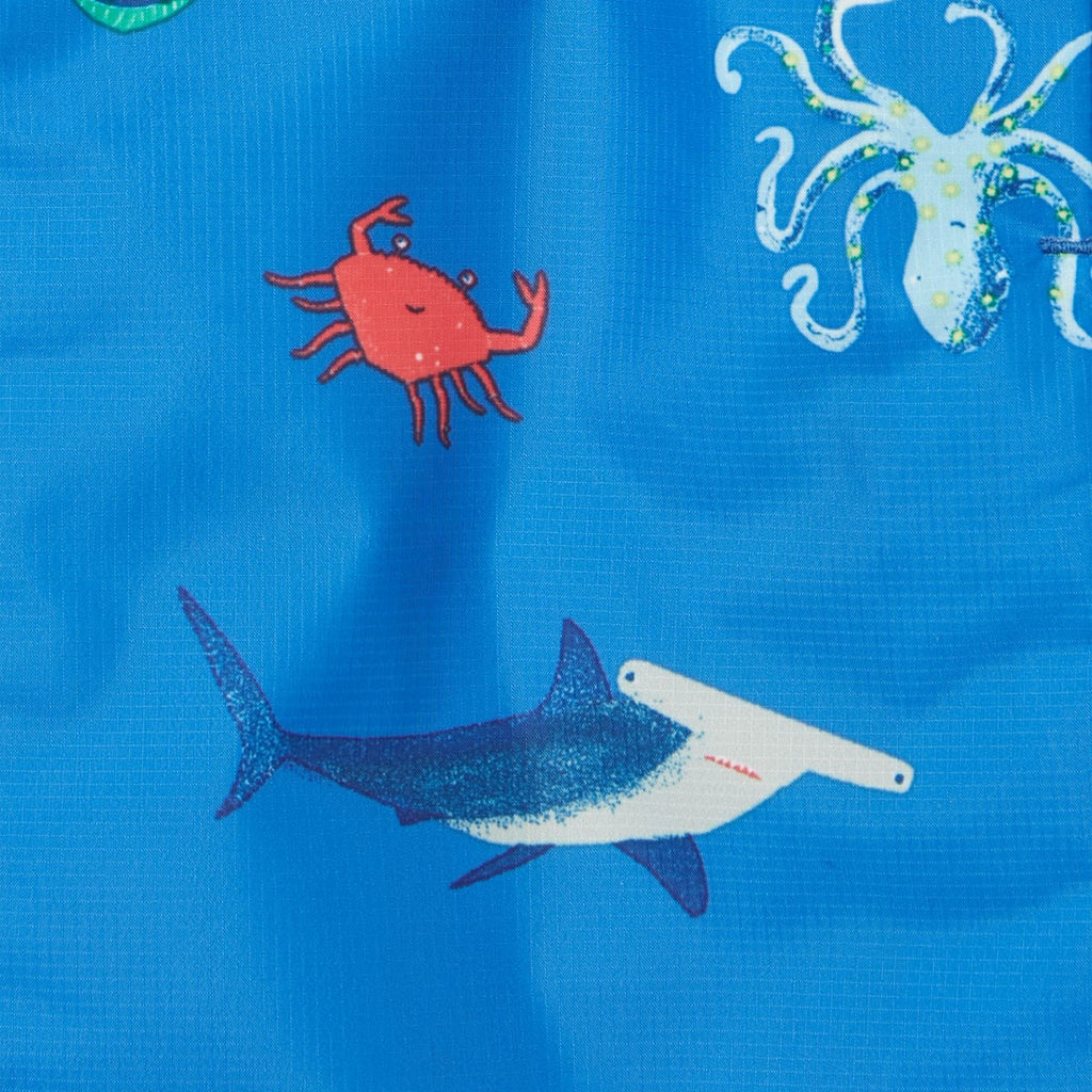 Joules Arlow Waterproof Packable Jacket - Blue Sea Creatures
