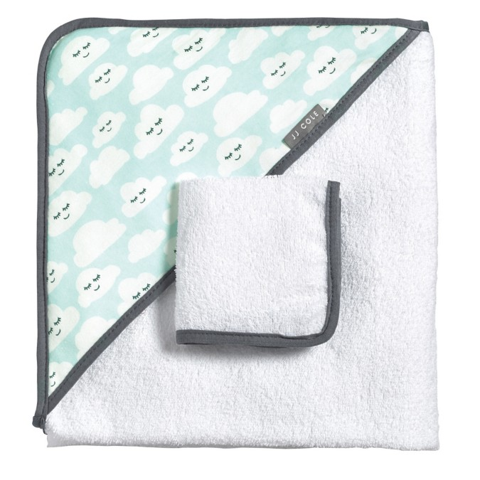 JJ Cole Hooded Towel Set Cloudy Smiles J01734
