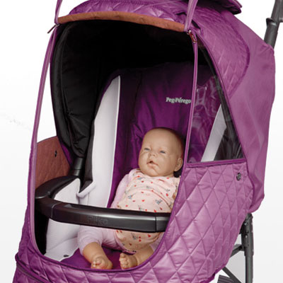 Manito Castle Beta Quilted Stroller Weather Shield - Khaki Grey