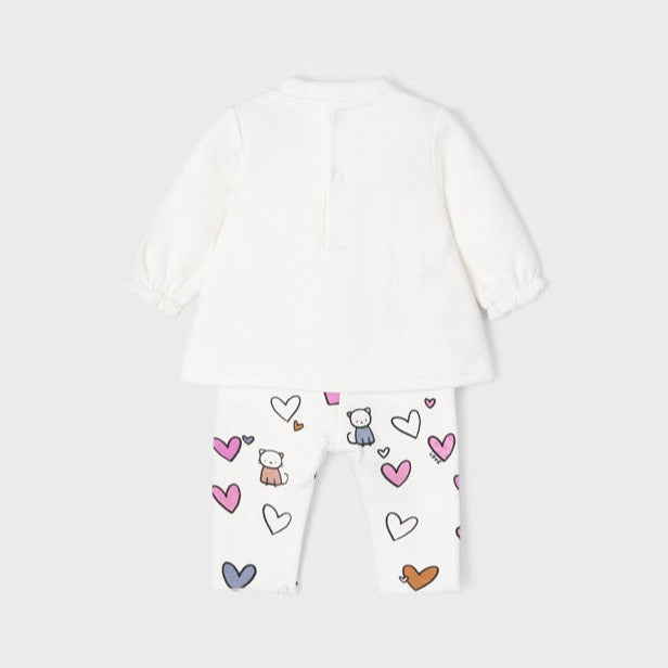 Mayoral Baby Cat Print Outfit - White 2705